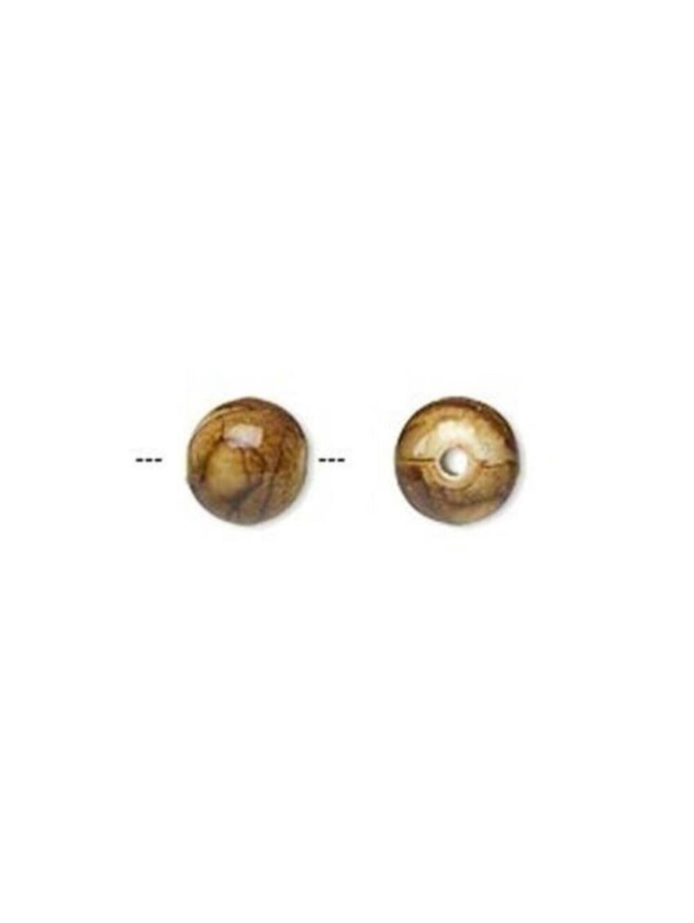 Bulk Lot Artsy Watercolor Brown Mottled Pattern 8mm Round Beads 100 pcs